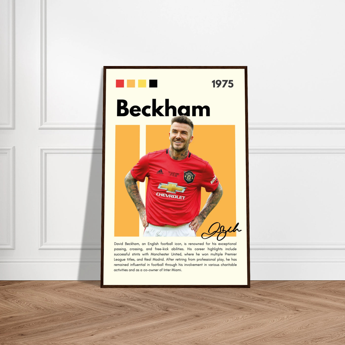 David Beckham Manchester United Soccer Framed Poster Vibrantwalls