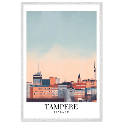 Tampere Finland Framed Poster – Modern Cityscape Wall Art with Customizable Wooden Frame - Vibrantwalls