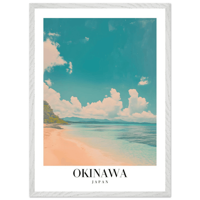 Okinawa Japan Framed Poster – Vintage Beach Travel Wall Art with Wooden Frame - Vibrantwalls