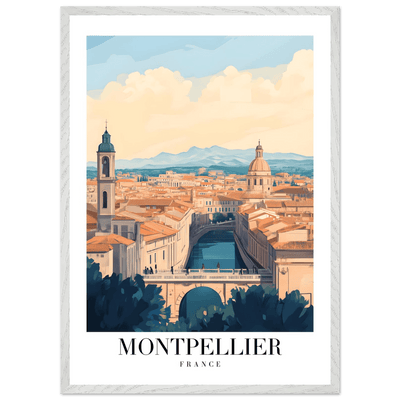 Montpellier France Framed Poster – Vintage Travel Wall Art with Wooden Frame - Vibrantwalls