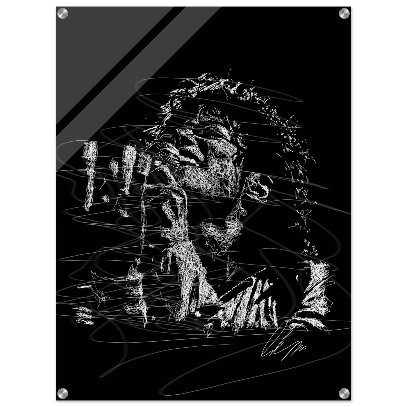 Michael Jackson Acrylic Print - Abstract Black & White Sketch Modern Wall Art in Multiple Sizes - Vibrantwalls