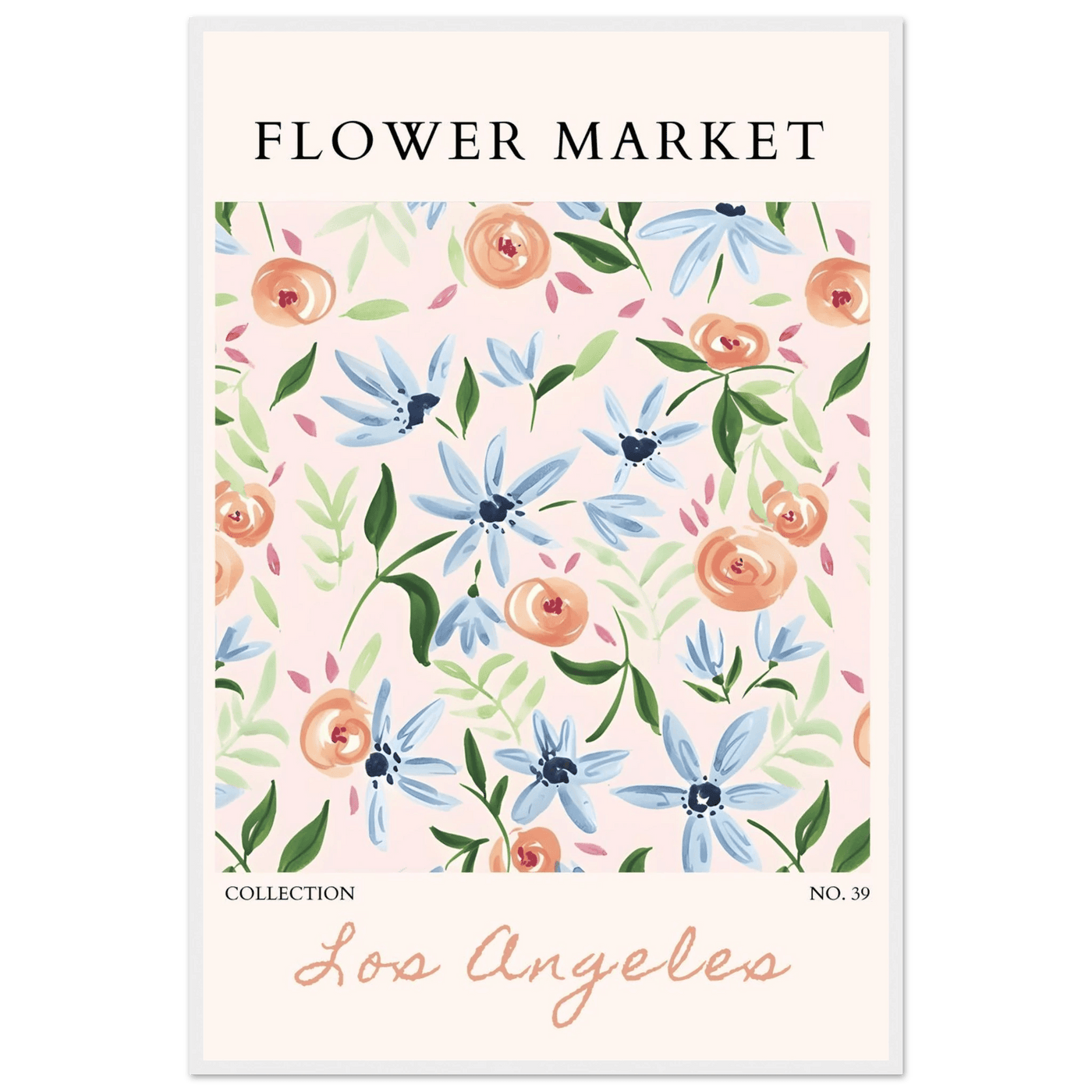 Abstract Floral Framed Poster – Pastel Blossom & Leaf Art Prints | Ready-to-Hang Wall Decor - Vibrantwalls