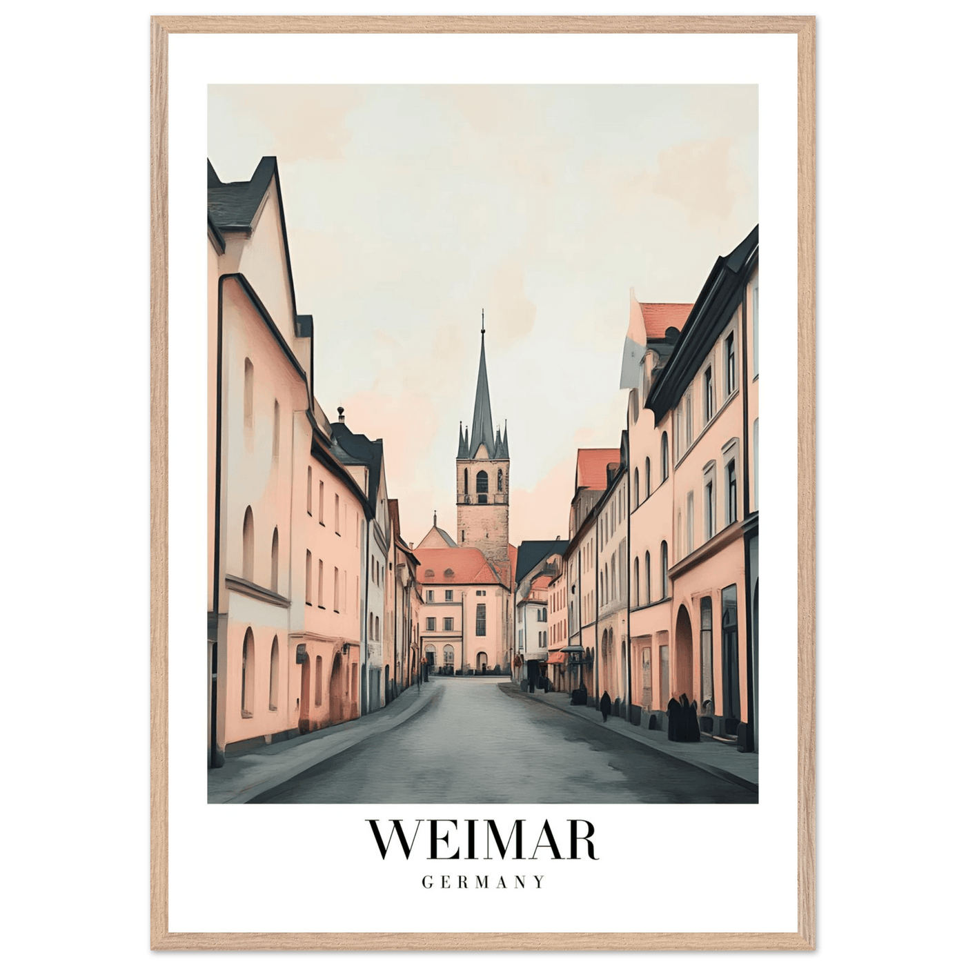 Weimar Germany Framed Poster – Vintage European Cityscape Wall Art with Wooden Frame - Vibrantwalls