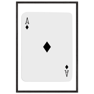 Minimalist Ace of Diamonds Poker Card Art Print - Framed Wall Decor with Eco-Friendly Wood Frame - Vibrantwalls
