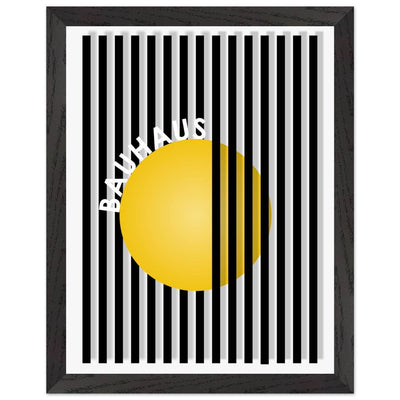 Bauhaus Yellow Circle Wall Art with Modern Stripes - Vibrantwalls