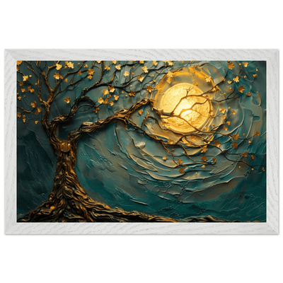 Teal Gold Tree of Life Pendant - Elegance in Nature's Design - Vibrantwalls