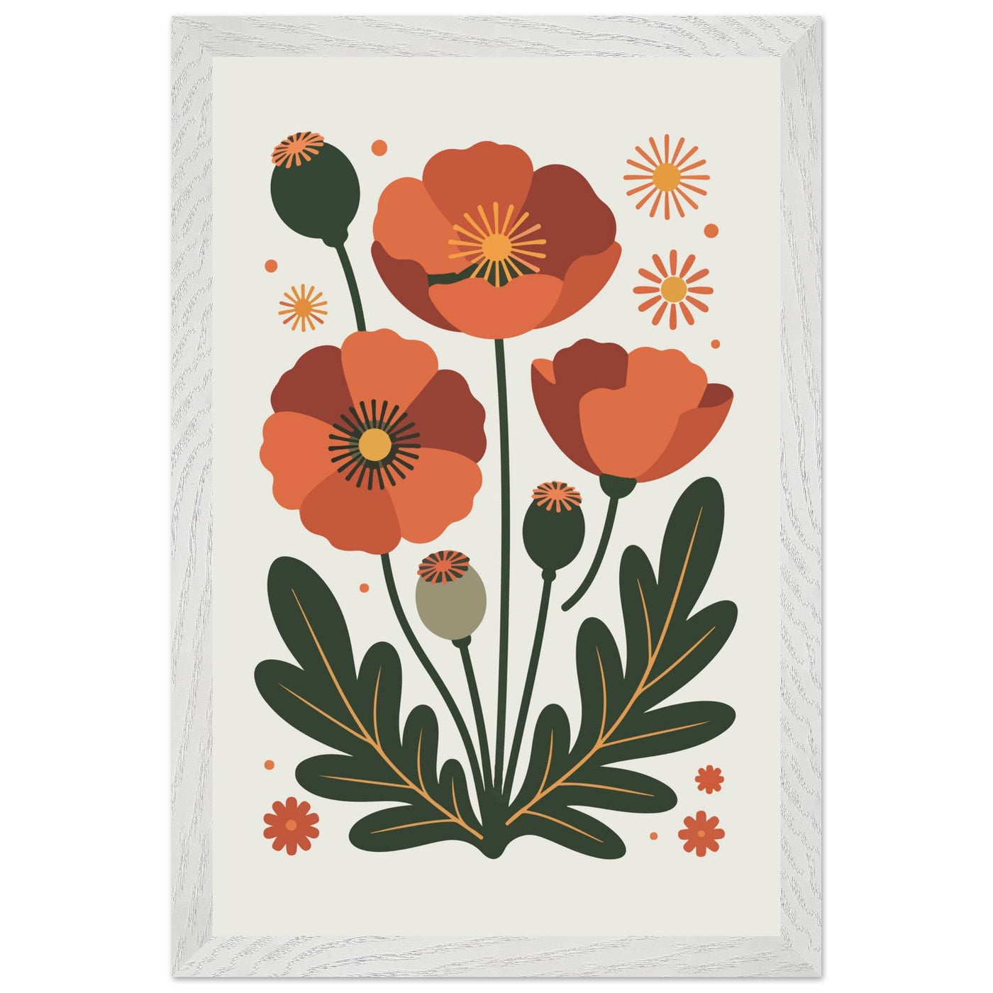 Abstract Floral Bloom Terracotta Earth Tones - Vibrantwalls