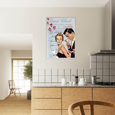 Retro Romance Cocktail Vintage Love Bar Art - Vibrantwalls