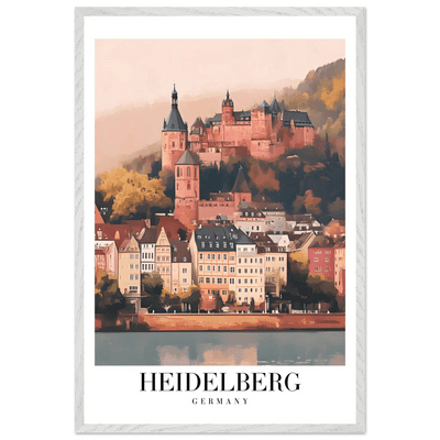 Heidelberg Germany Framed Poster – Vintage Travel Wall Art in Warm Autumn Hues - Vibrantwalls