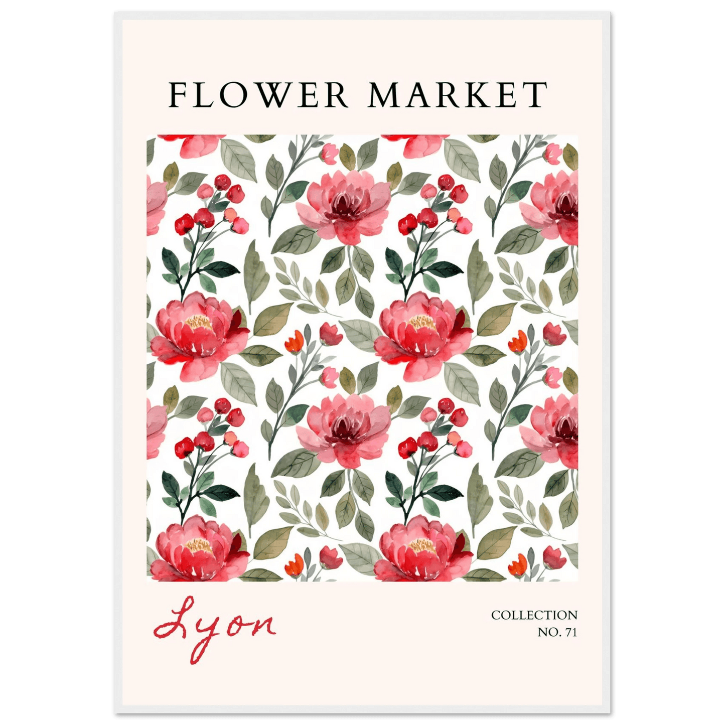 Lyon Flower Market Vibrant Watercolor Botanical - Wall Art - Vibrantwalls
