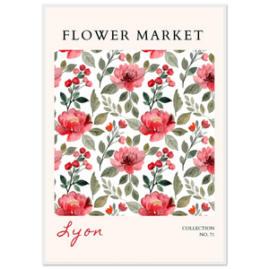 Vibrant Watercolor Floral Framed Poster – 'Flower Market Lyon' Series | Ready-to-Hang Botanical Art Print - Vibrantwalls