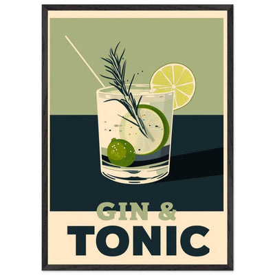 Gin Tonic Cocktail Recipe Contemporary Bar Poster - Vibrantwalls