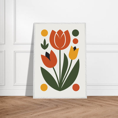 Abstract Mid-Century Modern Tulip Art - Vibrantwalls