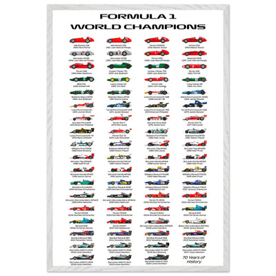 Formula 1 World Champions Poster - 70 Years of History - Eco-Friendly, Ready to Hang - Vibrantwalls