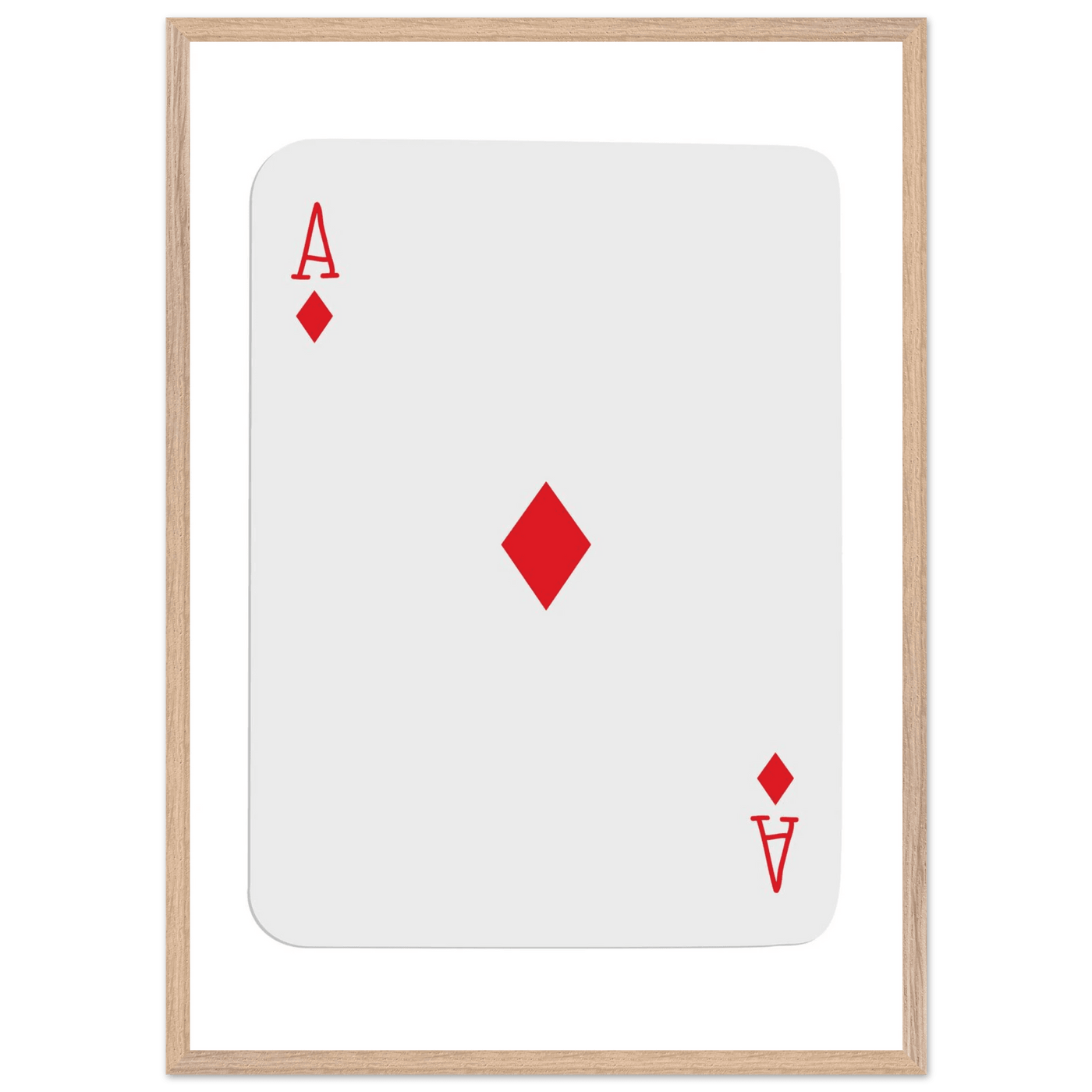 Ace of Diamonds Poker Card Print - Mounted Framed Art, Eco-Friendly Wood Frame in Your Choice of Finish - Vibrantwalls