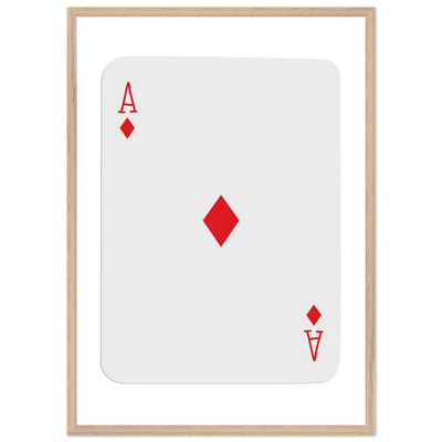 Ace of Diamonds Poker Card Print - Mounted Framed Art, Eco-Friendly Wood Frame in Your Choice of Finish - Vibrantwalls
