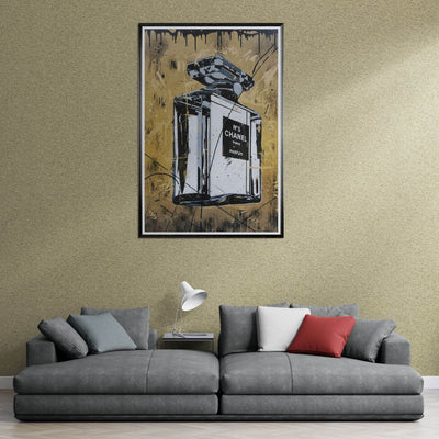 Abstract Chanel N°5 Art Print - Luxury Perfume Wall Art in Premium Mounted Frame - Vibrantwalls