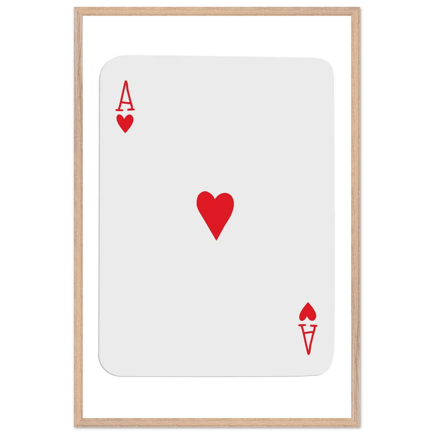 Ace of Hearts Poker Card Print - Framed Wall Art, Eco-Friendly Wood Frame in Your Choice of Style - Vibrantwalls