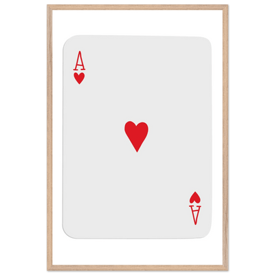 Ace of Hearts Poker Card Print - Framed Wall Art, Eco-Friendly Wood Frame in Your Choice of Style - Vibrantwalls