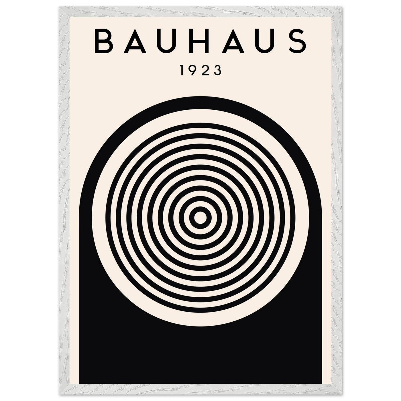 Bauhaus Black and White Art - Concentric Circle Design - Vibrantwalls