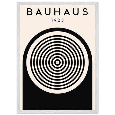 Bauhaus Black and White Art - Concentric Circle Design - Vibrantwalls