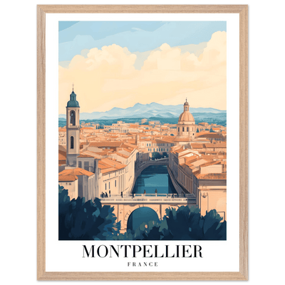 Montpellier France Framed Poster – Vintage Travel Wall Art with Wooden Frame - Vibrantwalls