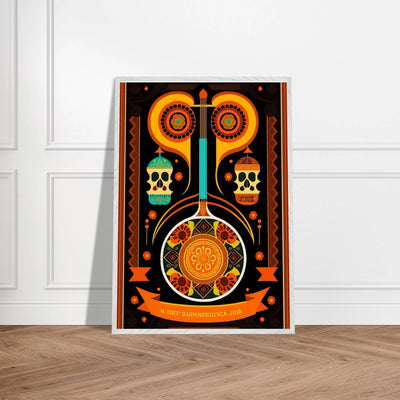 Vibrant Day of the Dead Guitar - Vibrantwalls