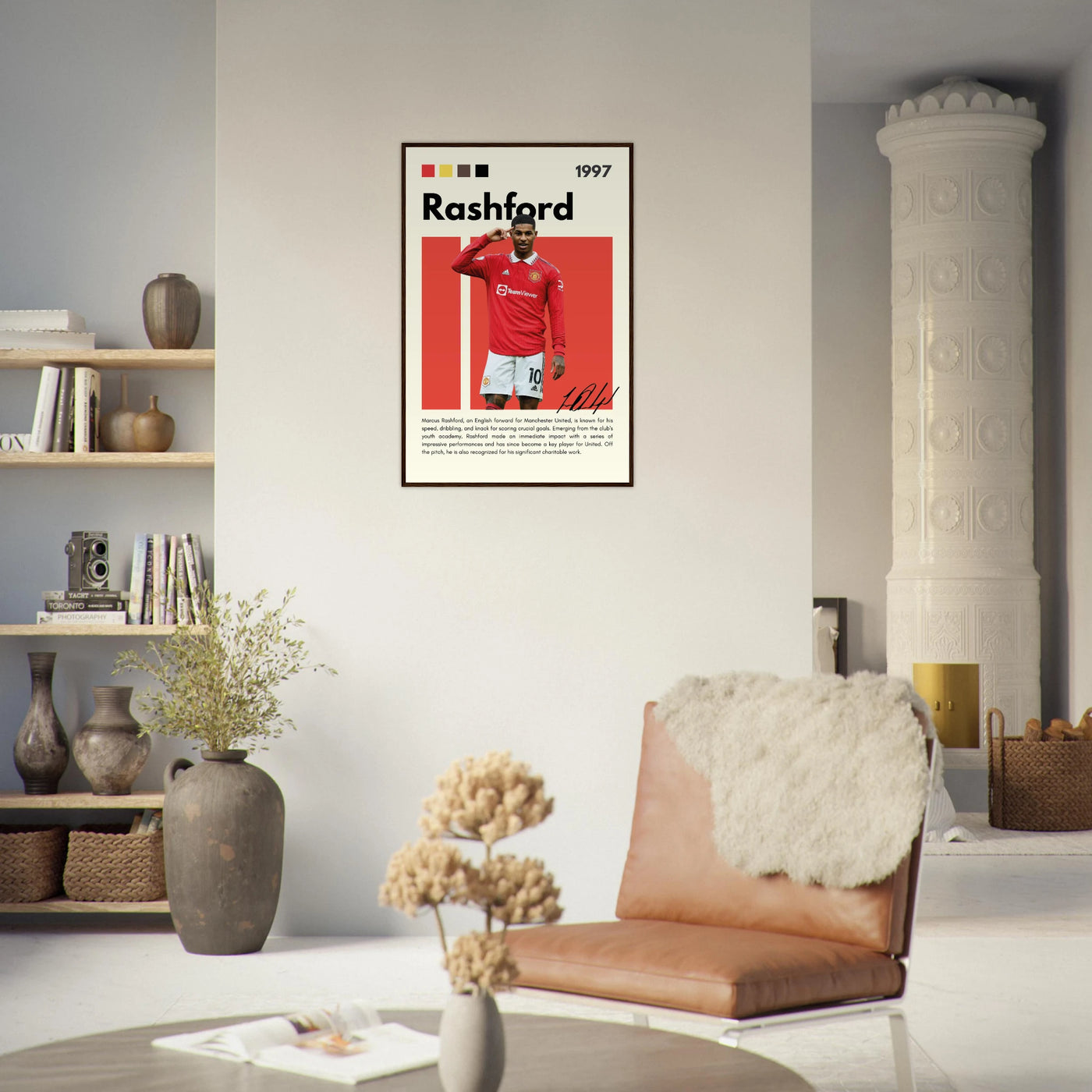 Marcus Rashford Manchester United Soccer Framed Poster – Iconic Red Devil Art Print Vibrantwalls