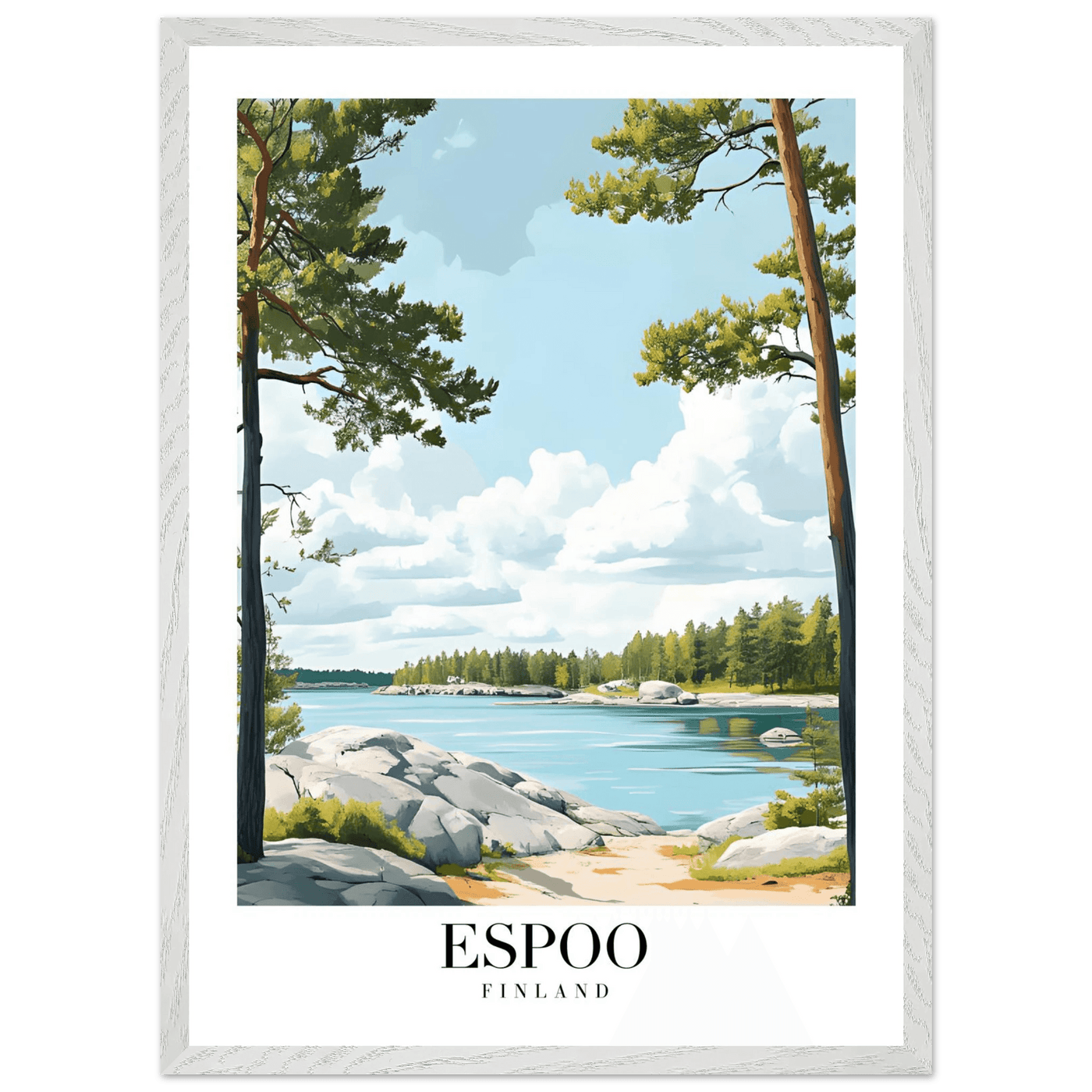 Espoo Finland Framed Poster – Serene Nordic Landscape Wall Art with Wooden Frame - Vibrantwalls