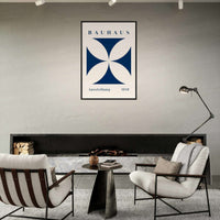 Bauhaus Exhibition 1919 Navy Cream Wall Art - Vibrantwalls