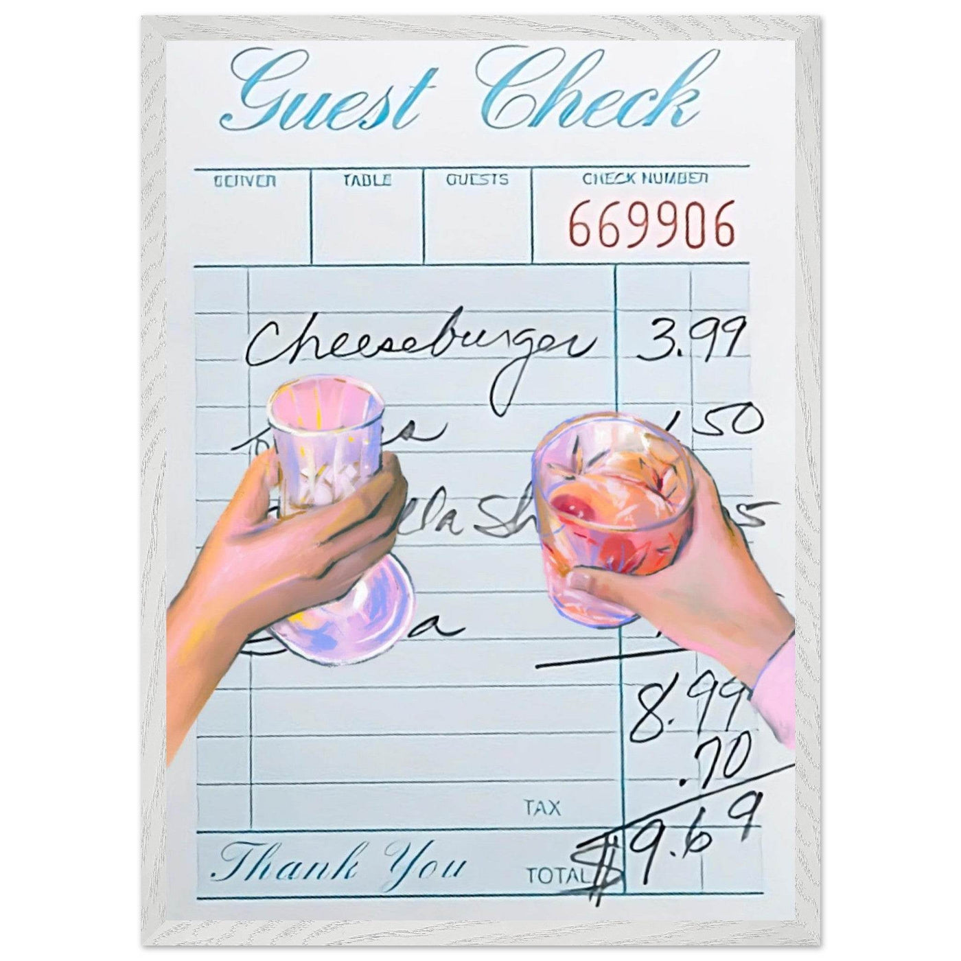 Retro Bar Tab Art - Vibrantwalls