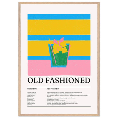 Old Fashioned Cocktail Recipe Art Print - Vibrantwalls