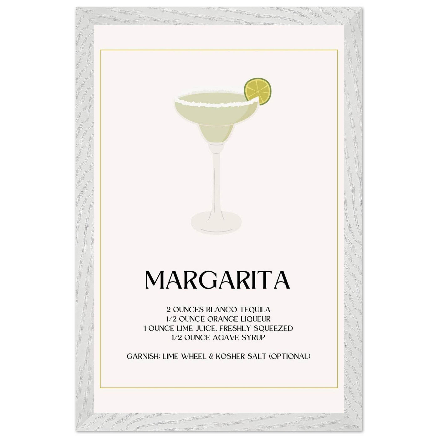 Margarita Cocktail Recipe Tequila Lime Salt Rim - Vibrantwalls