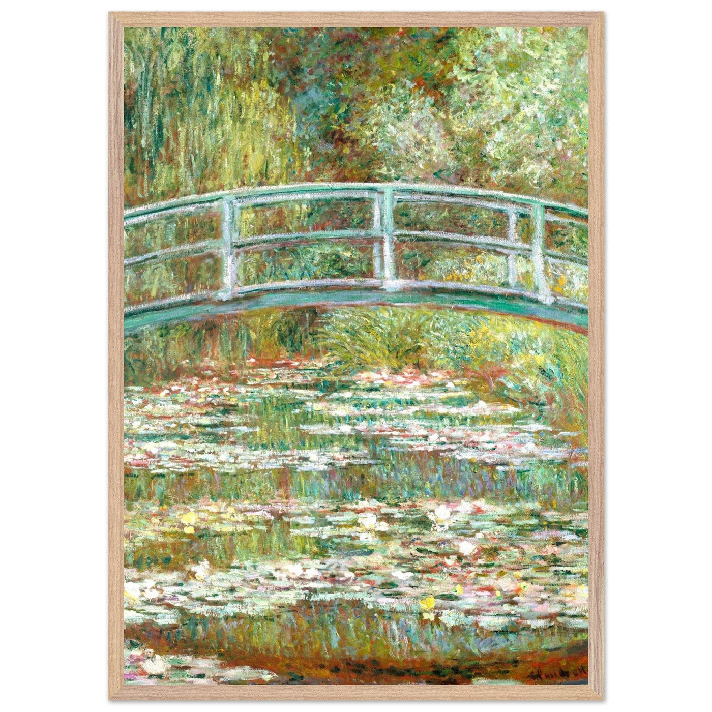 Bridge Over a Pond Art Print - Water Lilies Decorative Artwork for Your Space - Vibrantwalls