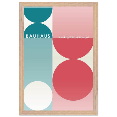 Bauhaus Retro Art Print in Teal and Coral for Unique Retro Decor - Vibrantwalls