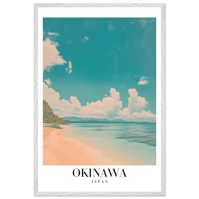 Okinawa Japan Framed Poster – Vintage Beach Travel Wall Art with Wooden Frame - Vibrantwalls