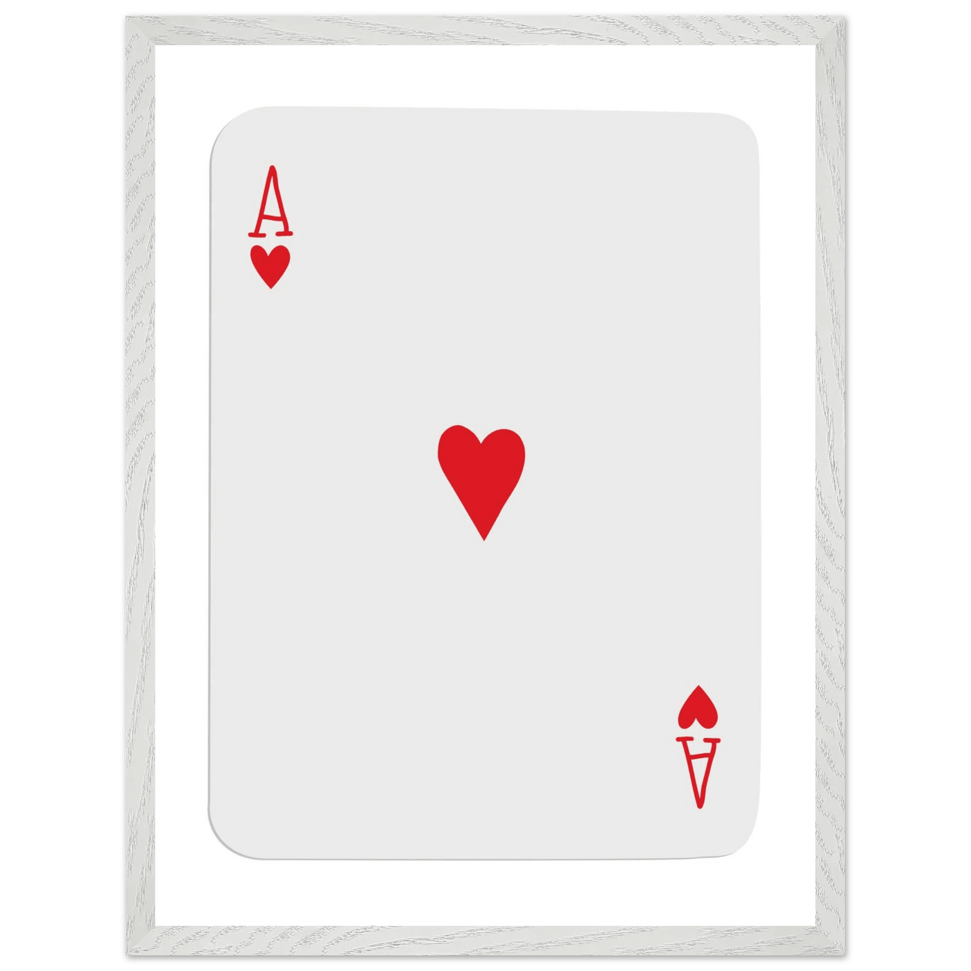 Ace of Hearts Poker Card Print - Framed Wall Art, Eco-Friendly Wood Frame in Your Choice of Style - Vibrantwalls