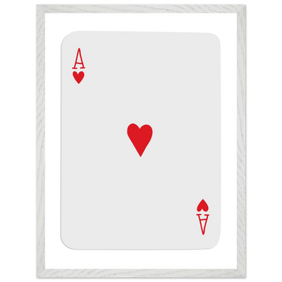 Ace of Hearts Poker Card Print - Framed Wall Art, Eco-Friendly Wood Frame in Your Choice of Style - Vibrantwalls
