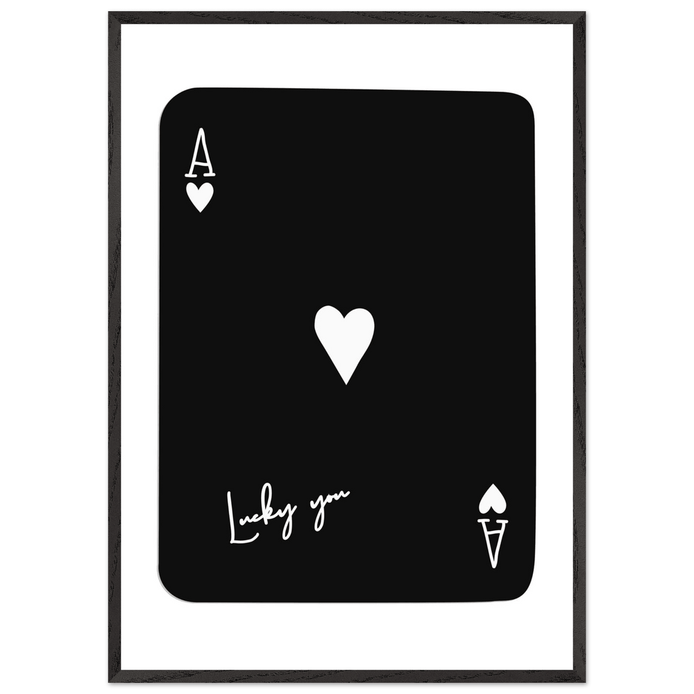 Lucky You Ace of Hearts Custom Playing Cards Framed Poster Wall Art - Vibrantwalls