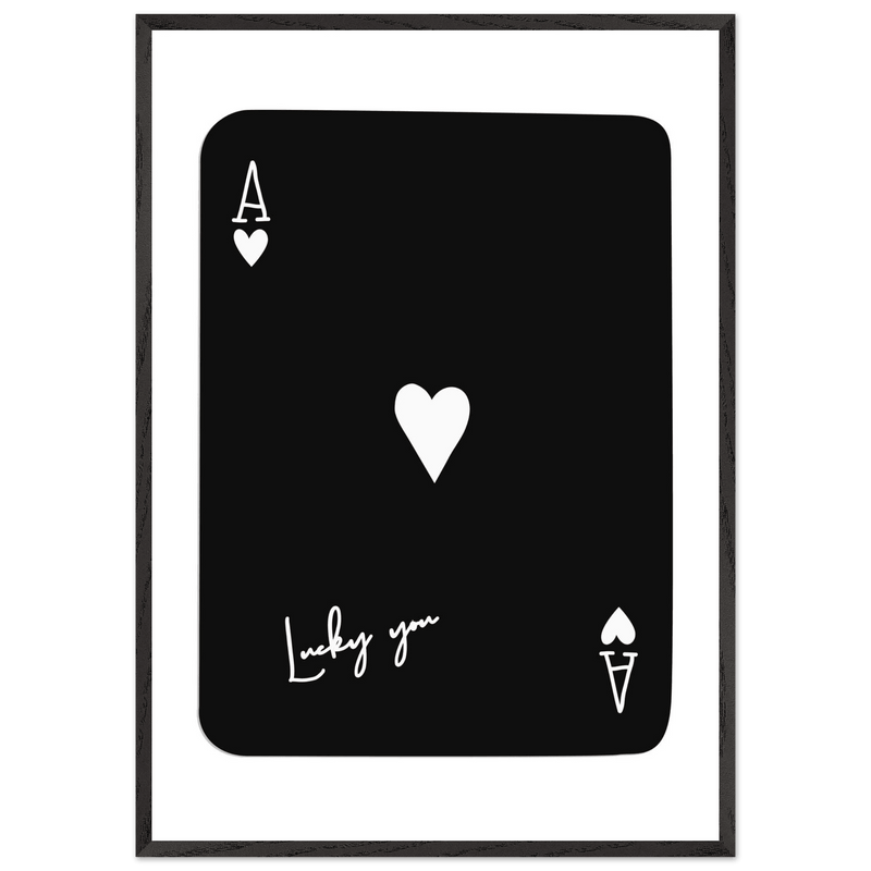 Lucky You Ace of Hearts Custom Playing Cards Framed Poster Wall Art - Vibrantwalls