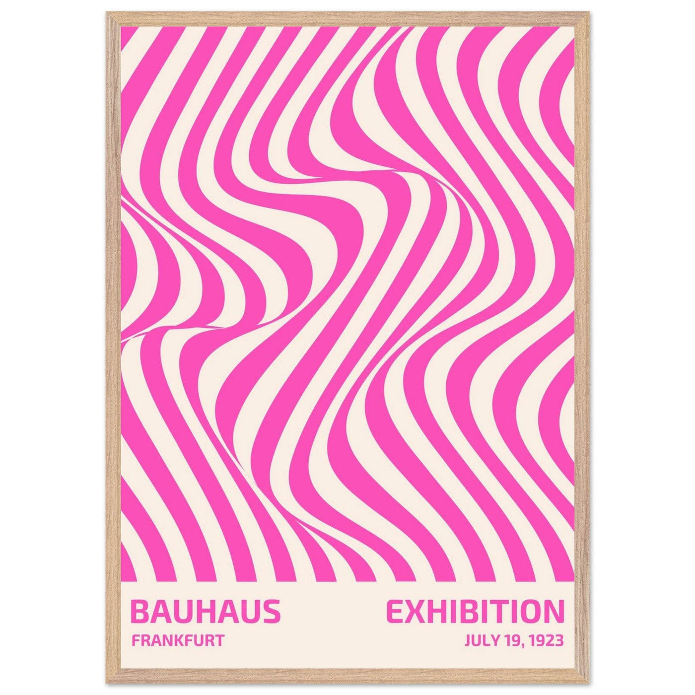 Bauhaus Pink Stripe Abstract Art Print – Modern Minimalist Framed Poster in Multiple Sizes - Vibrantwalls
