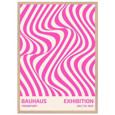 Bauhaus Pink Stripe Abstract Art Print – Modern Minimalist Framed Poster in Multiple Sizes - Vibrantwalls