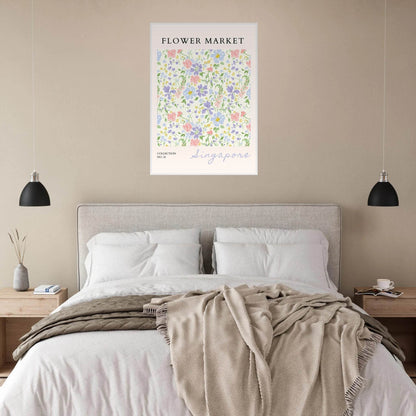 Singapore Flower Market Pastel Botanical Ready-to-Hang - Wall Art - Vibrantwalls