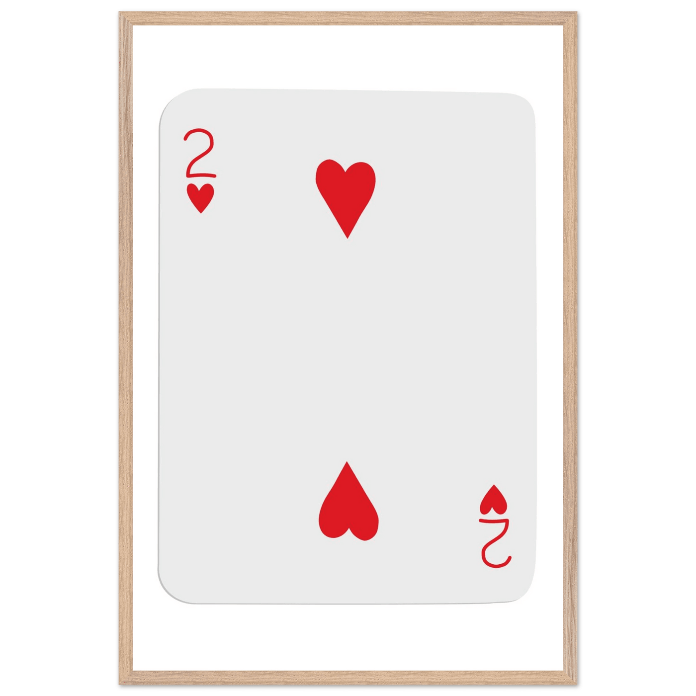 Two of Hearts Poker Card Print - Framed Wall Art, Eco-Friendly Wood Frame in Your Choice of Size & Finish - Vibrantwalls