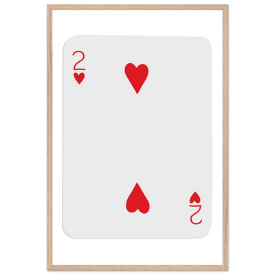 Two of Hearts Poker Card Print - Framed Wall Art, Eco-Friendly Wood Frame in Your Choice of Size & Finish - Vibrantwalls