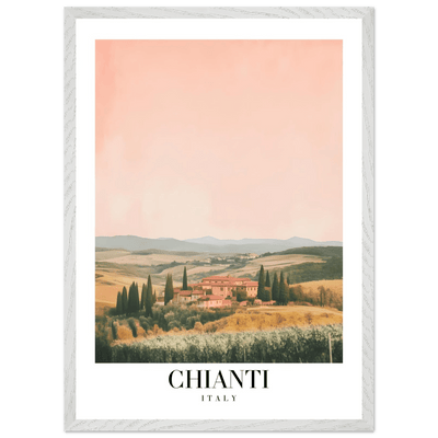 Chianti, Italy Framed Poster – Vintage Tuscan Countryside Wall Art with Customizable Wooden Frame - Vibrantwalls
