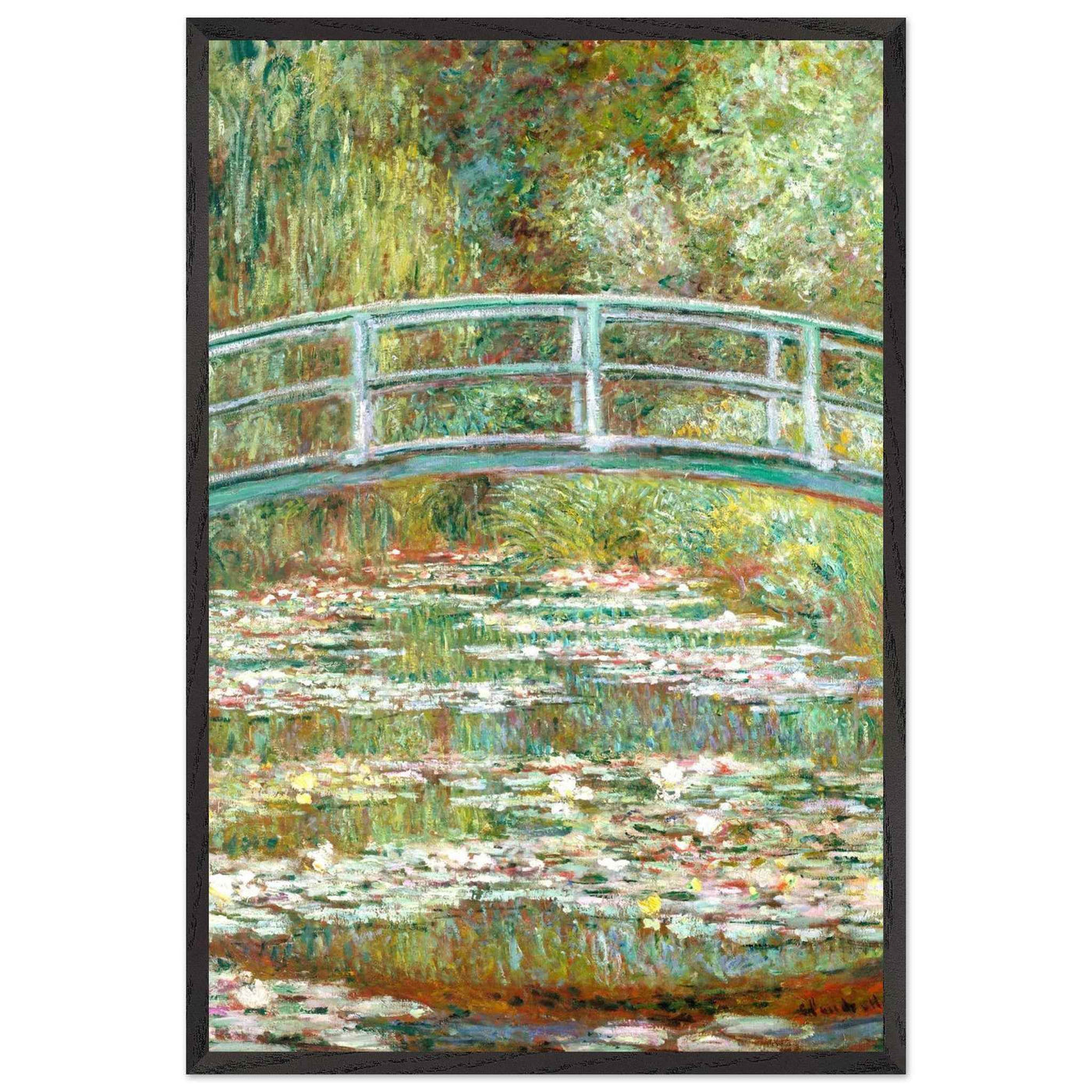 Bridge Over a Pond Art Print - Water Lilies Decorative Artwork for Your Space - Vibrantwalls