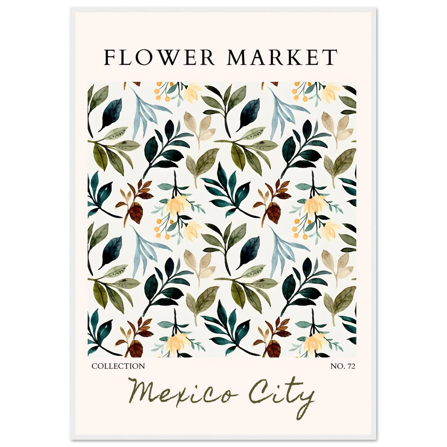 Mexico City Flower Market Botanical Watercolor - Wall Art - Vibrantwalls