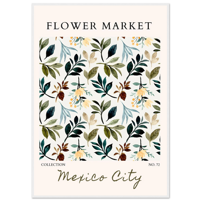 Mexico City Flower Market Botanical Watercolor - Wall Art - Vibrantwalls