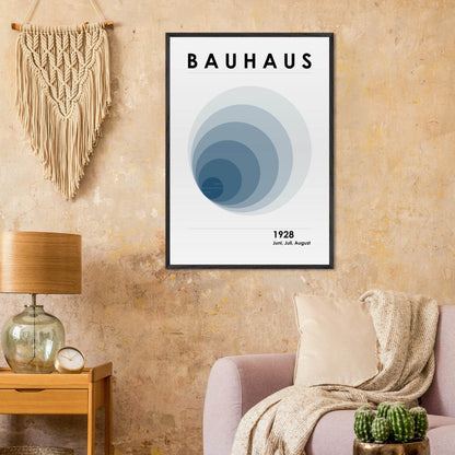Bauhaus In The Tunnel Blue Movement Style Design Wall Art - Vibrantwalls